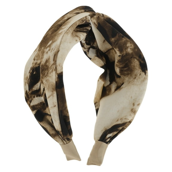 Unique Bargains 1 Pc Wide Tie Tie-dye Headbands for Women Coffee Color