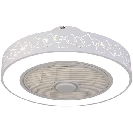

OUKANING Ceiling Fan Light Enclosed Round LED Dimmable Ceiling Light Fan Invisible Blades