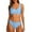 Blue, variant on MIXUE Swim Suits for Women Summer Solid Color Strappy Square Collar Seamless Bra And Panty Set Sports Two Piece Tankini Activewear,Blue,XS