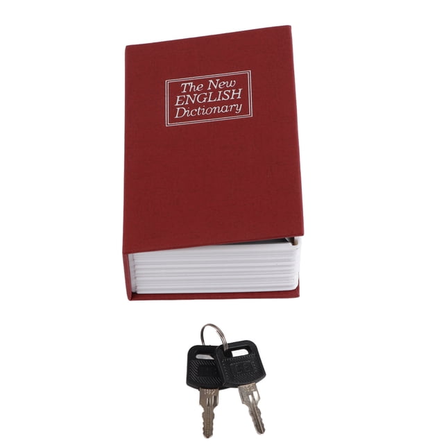 Mini caja de seguridad con forma de libro de simulación, para guardar dinero, joyas y llaves, ideal para el hogar y la oficina.