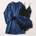 thumbnail image 4 of Aoochasliy Sleepwear for Women Valentine's Day Plus Size Sexy Lingerie Silk Robe Satin Bathrobe Nightdress Pajamas Suit, 4 of 9