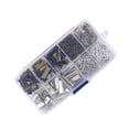 thumbnail image 2 of 370pcs Ribbon Ends Fastener Clasps Textured Crimp End Clamps Cord Ends Buckles Zipper Clips DIY Jewelry Accessories(Ancient Bronze + White K), 2 of 8