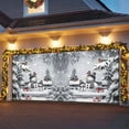 thumbnail image 3 of Fsddascl 6 x 13 Ft Christmas Garage Door Cover, Grey Christmas Large Garage Door Banner, Snowman Xmas Tree Snowflake Birds Hanging Garage Mural Background for Indoor Outdoor Xmas Party Supplies, 3 of 9