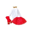 thumbnail image 2 of Pudcoco Tenue de Noël pour Bébé Filles, Barboteuse à Manches Longues Imprimée, Jupe en Maille, 2 of 9