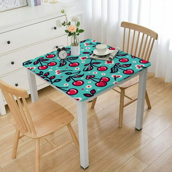 BANET - Oilcloth Table Cloth - Wipeable Tablecloths for - Non-Fading Table Cover with Better Than Backing - Aqua (Rectangle)