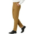 thumbnail image 5 of INSPIRE CHIC Men's Business Pants Casual Printed Slim Fit Flat Front Dress Pants Khaki 32, 5 of 6