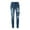 Blue Pants for Men, variant on JSGEK Men's Cargo Sweatpants Jeans with Hole Trendy Ripped Jeans for Men Distressed Destroyed Pants Fashion Male Tapered Leg Slim Denim Regular Fit Comfort Trousers Blue XL
