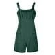 thumbnail image 4 of ICHUANYI Clearance Women's Summer Comfortable Casual Suspender Shorts Solid Color Pocket Jumpsuit Shorts(Army Green, L) ICHUANYI WER2023080702908, 4 of 5