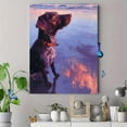 thumbnail image 4 of Chocolate Labrador Dog Canvas Print Wall Art for Coastal Beach Home Living Room Bedroom Office Decor, 4 of 8