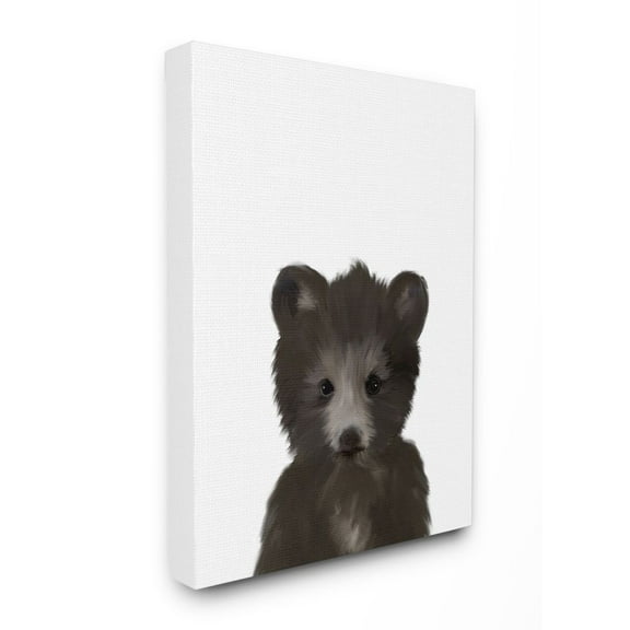 The Kids Room by Stupell Baby Black Bear Animal Kids Painting Canvas Wall Art by Leah Straatsma