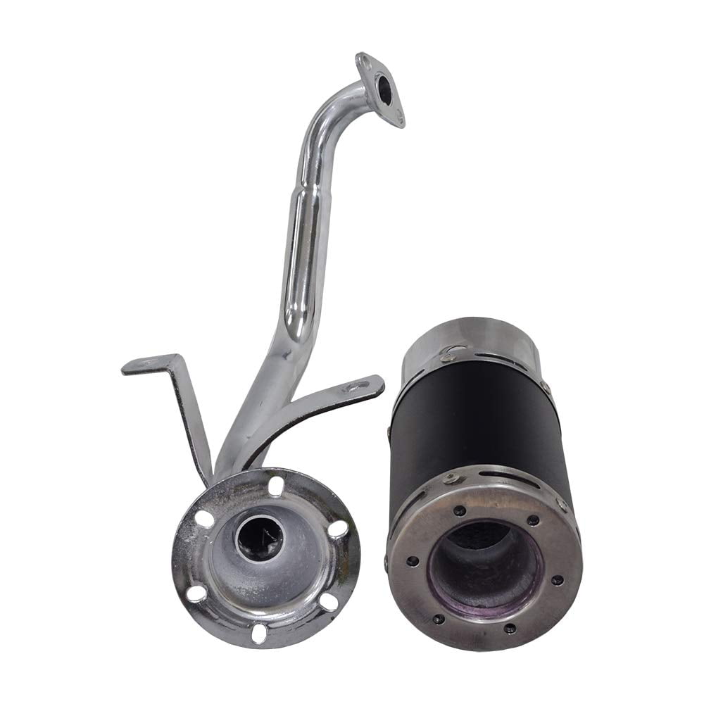 AlveyTech Short Performance Exhaust System for GY6 150cc Scooters & Go-Karts (Blue)