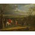 thumbnail image 2 of Anonymous 14x12 Black Ornate Wood Framed Double Matted Museum Art Print Titled: Louis XIV at the Conquest of Dole, 2 of 5