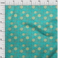 thumbnail image 2 of oneOone Cotton Jersey Turquoise Green Fabric Leaves & Flower Floral Sewing Material Print Fabric By The Yard 58 Inch Wide, 2 of 4