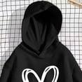 thumbnail image 5 of Atogsazn Toddler Baby Girls Oversized Hoodies Kids Casual Heart Print Long Sleeve Hooded Sweatshirt Fall Winter Black 9-10Years Fashion, 5 of 6