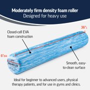 OPTP PRO-ROLLER Standard Density Foam Roller - Durable Roller for Back Massage, Deep Tissue Foam Roller Exercises, Stretching, Fitness, Yoga and Pilates - 36 Inches by 6 Inches, Blue