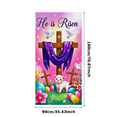 thumbnail image 3 of Religious Themed Easter Backdrop Banner with Cross Dove Lamb and Eggs Easter Celebration Party Decorations Church Events Photo Props Easter Festival Decor Background, 3 of 4