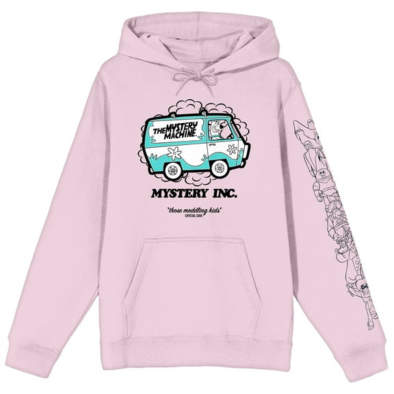 Scooby Doo Mystery Inc Local Ad Long Sleeve Cradle Pink Men's Hooded Sweatshirt-Medium