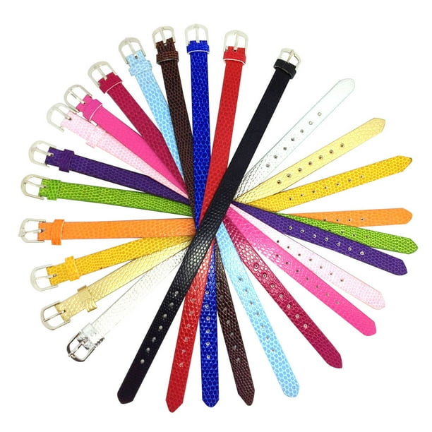 20 piezas pulsera para mujer, mezcla de colores, pulseras deslizantes, pulseras para letras deslizantes, fabricación de joyas, dijes de 8MM (color aleatorio)