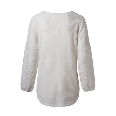 Women's, Plain, Puff Sleeve, Long Sleeve, Square Neck, Tops
