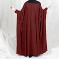 thumbnail image 2 of Muslim Women Batwing Abaya Dress Front Zipper Kaftan Islamic Maxi Dress Middle East Robe, 2 of 3