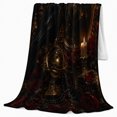 thumbnail image 2 of Raven and Roses Still Life, Dark Romantic Celestial Style, Warm Flannel Blanket for Living Room and Reading Nook, Art Lovers Autumn Gift, Festive Home Decor, 2 of 9