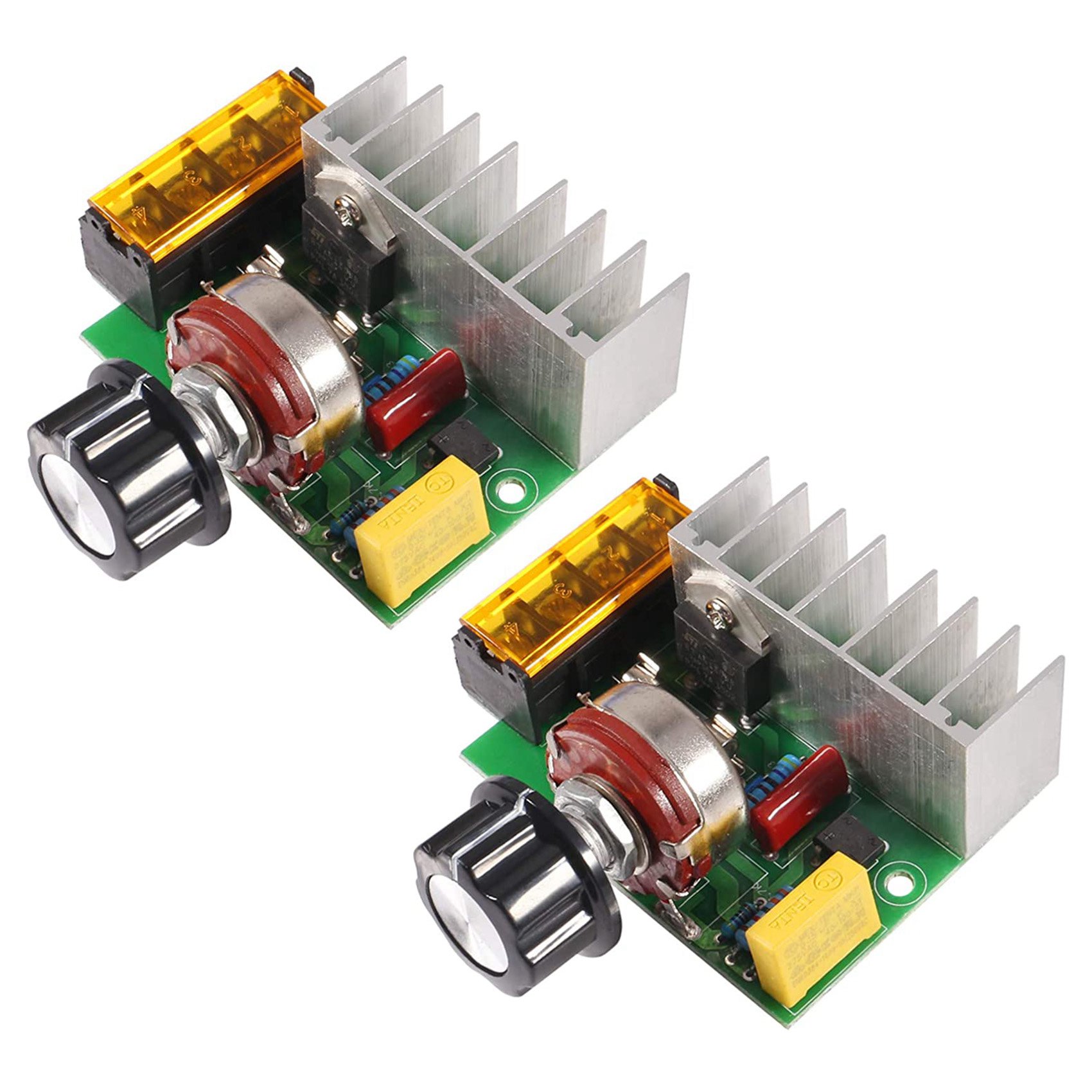 2 Pcs 4000W AC 220V Electric Voltage Motor Speed Controller Dimmers Dimming Speed with Fuse - Walmart.com