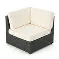 thumbnail image 5 of Noble House Keyston Outdoor 8 Piece Wicker Sectional with Cushions (6 Piece Sectional with Loveseat), Grey, White, 5 of 10