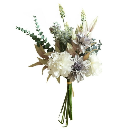 

NUOLUX 1PC Dahlia Bouquet Simulation Flower Bouquet Wedding Party Bouquet Decoration
