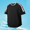 thumbnail image 2 of XDZJLR Mens T Shirt 2025 Summer Striped Patchwork Short Sleeved Tees, 2 of 4