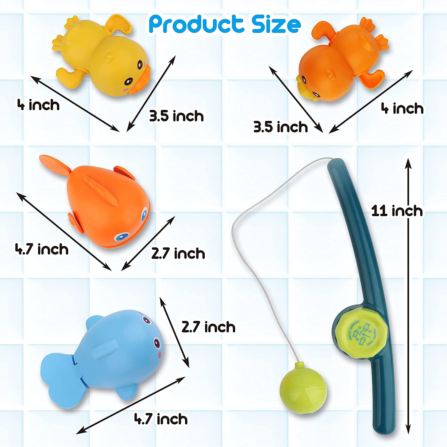 Bath Toys for Toddlers, Magnetic Fishing Games Baby Bath Toys, Wind-up Swimming  Fish Duck Whale Toys Floating Pool Bathtub Tub Toys for Toddlers Kids Infant  Age 1 2 3 4 5 Boys Girls 