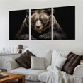 thumbnail image 2 of Nawypu Canvas Wall Art for Living Room Bear Black Pictures Posters Printing Modern Bedroom Animal Prints Decor With Framed 12''x16''X3 Panels, 2 of 4