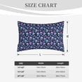 thumbnail image 4 of Gukieu Blue Skull Flower Print Plush Pillow Cover, Hidden Zipper Pillow Protector without Pillow Core, Suitable for Bedroom, Office, Car Decoration-14"x20", 4 of 6