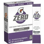 The Gatorade Company, Gatorade G Zero, Sugar Free Powder Sticks, 0.10oz Packets (Mixes with 20 ounces of Water) 10 Pack (Grape)