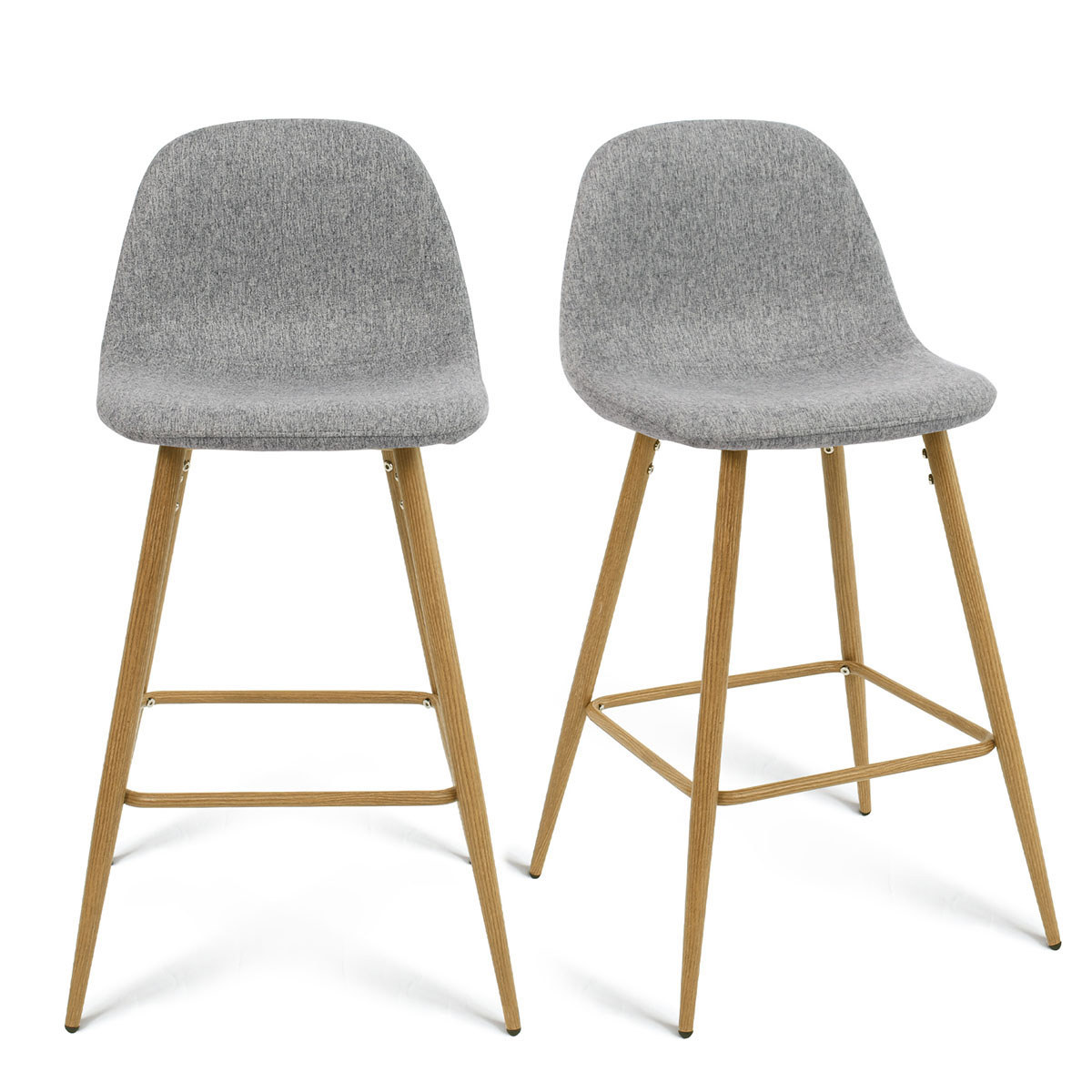 Topcobe 36" Bar Stools Set of 2, Linen Armless Counter Barstool Chairs
