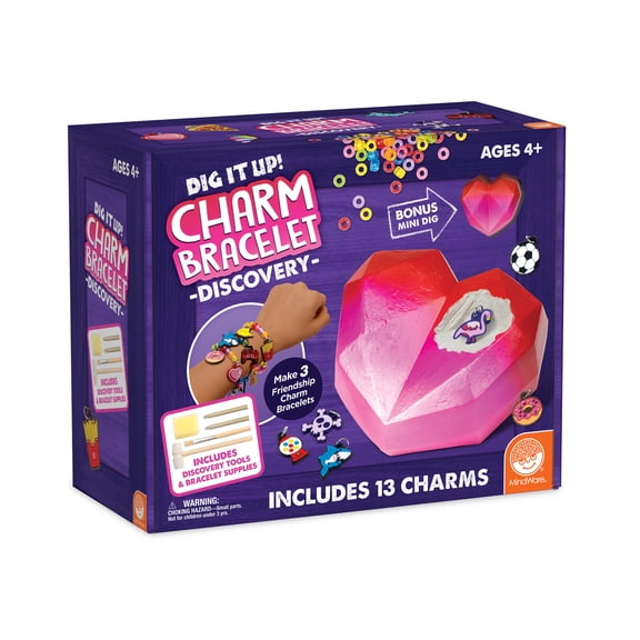 MindWare Dig It Up! Giant Charm Bracelet Discovery, DIY Make 3 Friendship Charm Bracelets for Kids