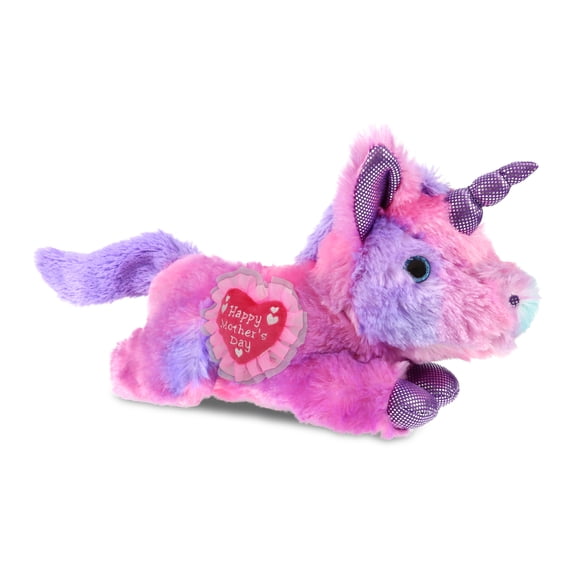DolliBu Happy Mother's Day Cotton Candy Plush Monday Pink Unicorn - Cute Stuffed Animal Present With Pink Heart Message for Best Mommy, Grandma, Wife, Daughter - Wild Life Plush Toy Gift - 10.5 Inches