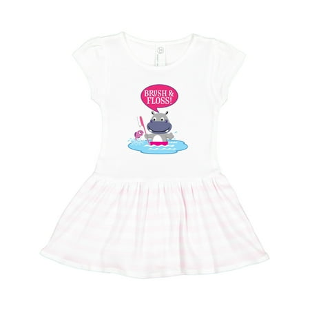 

Inktastic Dental Hygiene Brush and Floss Gift Toddler Girl Dress