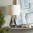 thumbnail image 2 of CosmoLiving by Cosmopolitan 26" Silver Table Lamp with White Linen Shade, 2 of 7