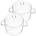 thumbnail image 2 of Gymnture 2Pcs Glass Cookware Sets- Handmade, Stovetop with Lid, 1350ml, 2 of 10