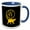 Blue/White, variant on 3drose, Cute Cat and Its Tail Monogram. Gold on Black. Wonderful Letter W, 11oz Mug