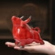 thumbnail image 4 of Adornos de Vaca de Cerámica Roja para Decorar El Hogar, La Sala de Estar o El Escritorio. Atraen La Prosperidad. Artesanías Auspiciosas., 4 of 6