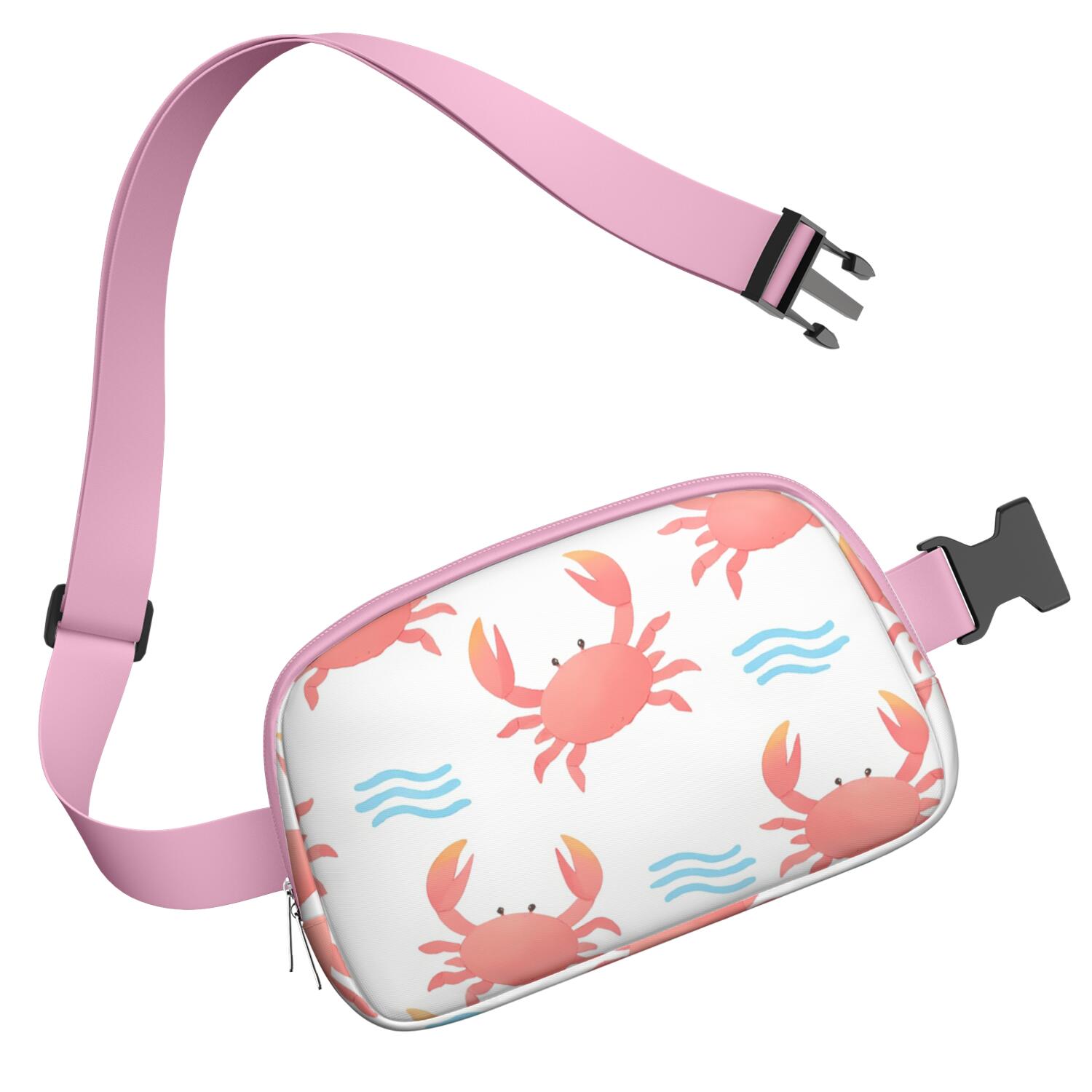 Belt Bag Fashion Waist Packs Bag with Adjustable Strap Marine Adorable Crab Sporty Waist Pack for Running for Workout