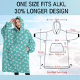 thumbnail image 4 of Oversized Wearable Blanket Hoodie,Light Blue Cartoon Unicorn Pattern Sherpa Blanket Hoodie with Super Pockets,Super Warm Fuzzy Pullover for Women & Men, 4 of 6