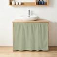 thumbnail image 4 of Sage Green Small Cabinet Curtains 10"W x 11"L, Farmhouse Sage Green Decor Sink Skirt Dust-Proof Short Curtain for Bathroom Vanity Storage Cubby Desk, Self Adhesive Privacy Drapes, 4 of 9
