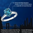 thumbnail image 2 of Gem Stone King 10K White Gold London Blue Topaz Engagement Ring for Women | 2.25 Cttw | Oval 9X7MM | Gemstone November Birthstone | Size 5, 2 of 6