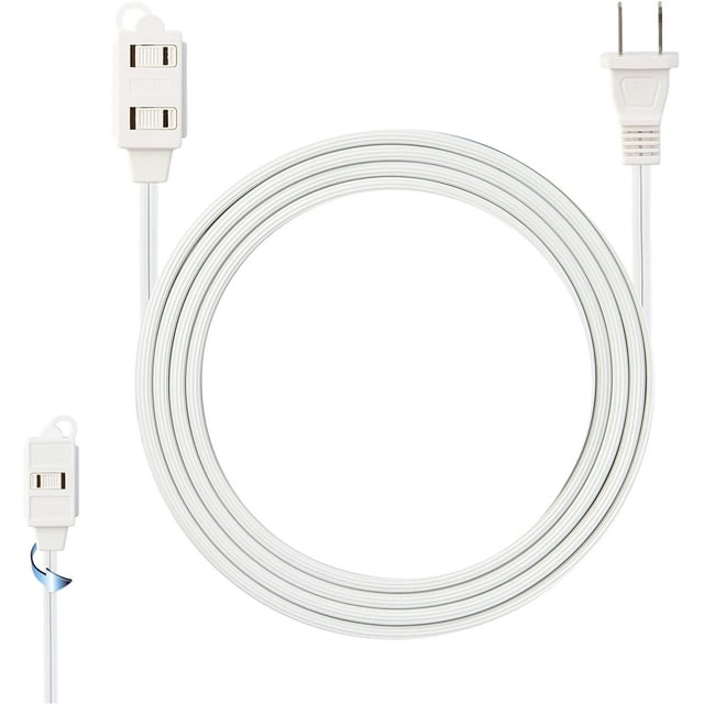 GFDYREE Rallonge Blanche de 4 Pieds, 3 Prises, 2 Broches, Câble de Calibre 16, Usage Intérieur, Robuste, Rallonge - par