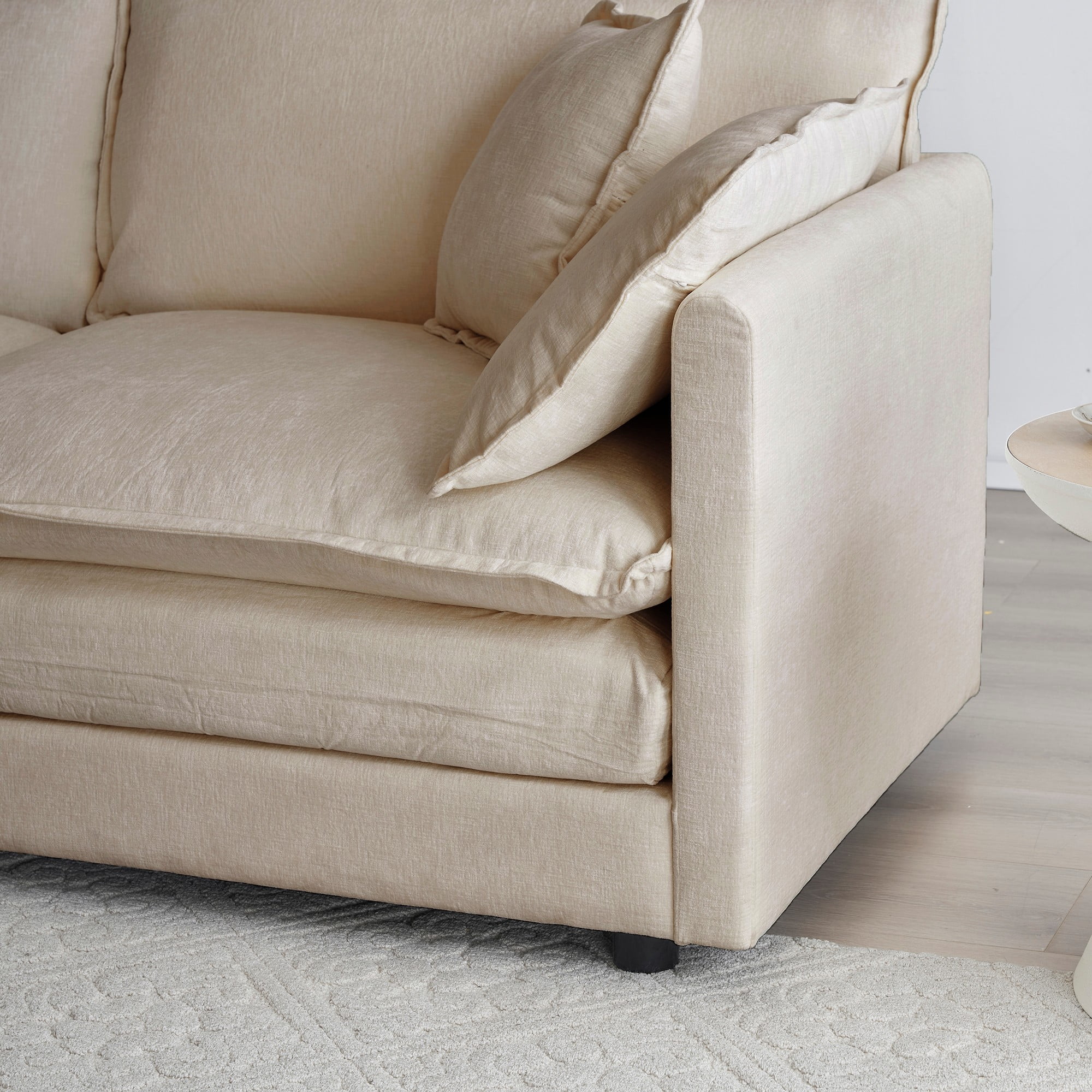 2 - Piece Living Room Set, 2 Pieces Upholstered Loveseat and Couch for Home Office Lounge, Sofa Set of 2, 2-Piece (2+2 Seat) Couch Set for Living Room (Beige)