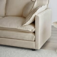 thumbnail image 3 of 2 Seater Loveseat and Chair Set, 2 Piece Sofa & Chair Set, Loveseat and Accent Chair, 2-Piece Upholstered Chenille Sofa Living Room Couch Furniture(1+2 Seat ) (Beige), 3 of 11