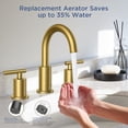 thumbnail image 4 of TVOFEK Brushed Gold Bathroom Faucet for Sink, 8 Inch Widespread 2‑Handle Vanity Faucets, 316 Stainless Steel with Metal Drain & Supply Hoses, WaterSense Certified, 4 of 16
