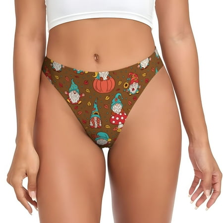 Sigee cute gnome Pumpkin for Women s G-String Sexy  Low Rise  Soft Lace Perfect for Special Occasions-3X-Large